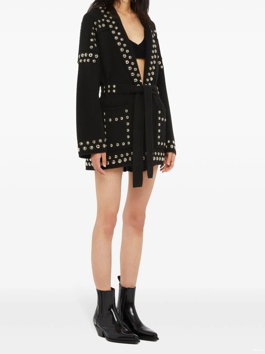 Affordable cardigan Alanui virgin-wool Women stud-embellished 0810